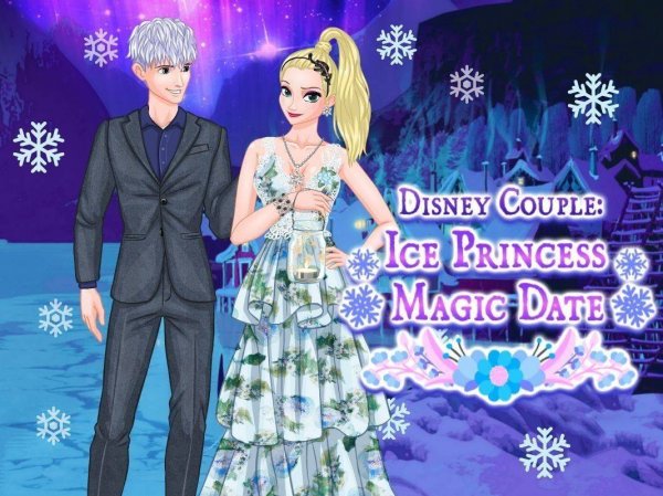 Ice Couple Princess Magic Date Online Dress Up Game